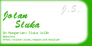jolan sluka business card